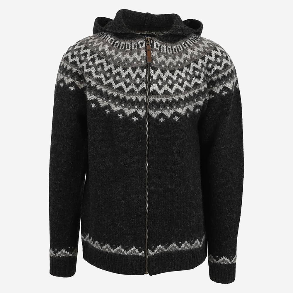 Skjaldbreiður wollpullover mit kapuze